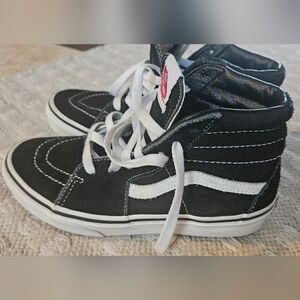 Vans Kids Black and White High-Top Sneakers Size 3